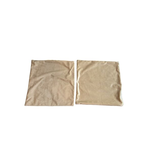 Artcest Throw Pillow Covers Beige Velvet Set Of 2 Hidden Zipper 13 X 13 - Picture 1 of 5